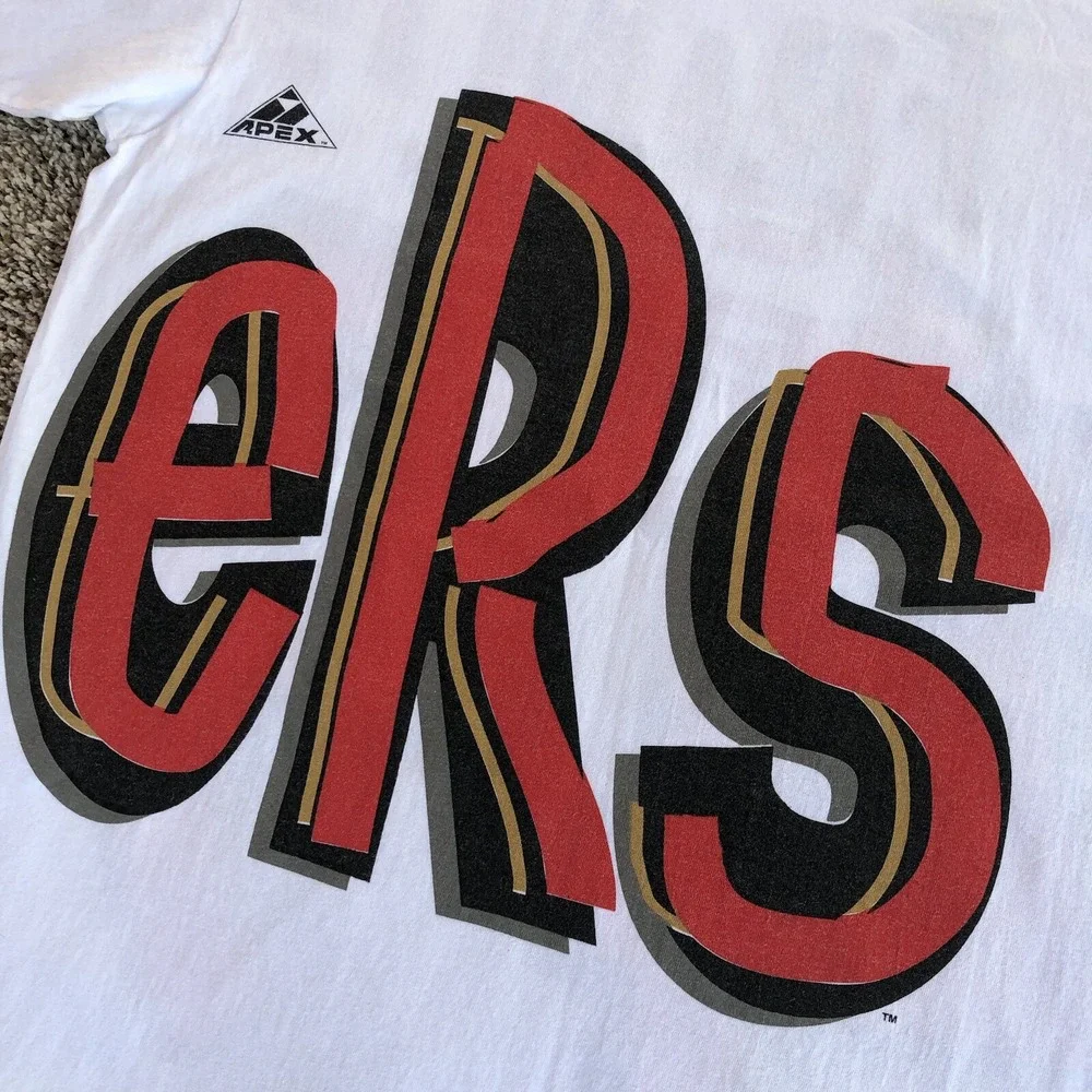 Vintage RARE 1993 San Francisco 49ers All Over Print T-Shirt Mens L Apex One NFL